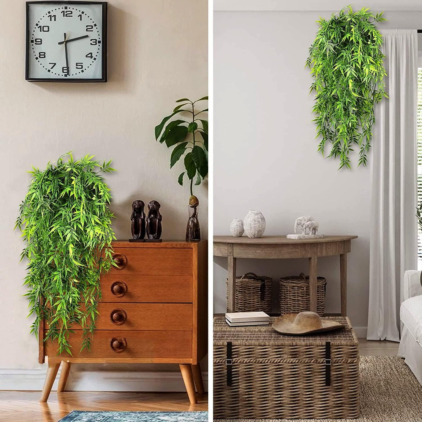 Hanging Fake Plants,4 Pcs Faux Eucalyptus Leaf Greenery Vine Plant Faux Plants Fake Ivy Room Decor Home Garden Wedding Party Indoor Outdoor Decorations (Vine)