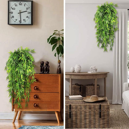 Hanging Fake Plants,4 Pcs Faux Eucalyptus Leaf Greenery Vine Plant Faux Plants Fake Ivy Room Decor Home Garden Wedding Party Indoor Outdoor Decorations (Vine)