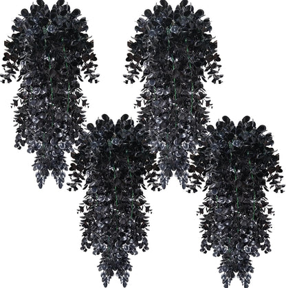 Hanging Fake Plants,4 Pcs Faux Eucalyptus Leaf Greenery Vine Plant Faux Plants Fake Ivy Room Decor Home Garden Wedding Party Indoor Outdoor Decorations (Vine)