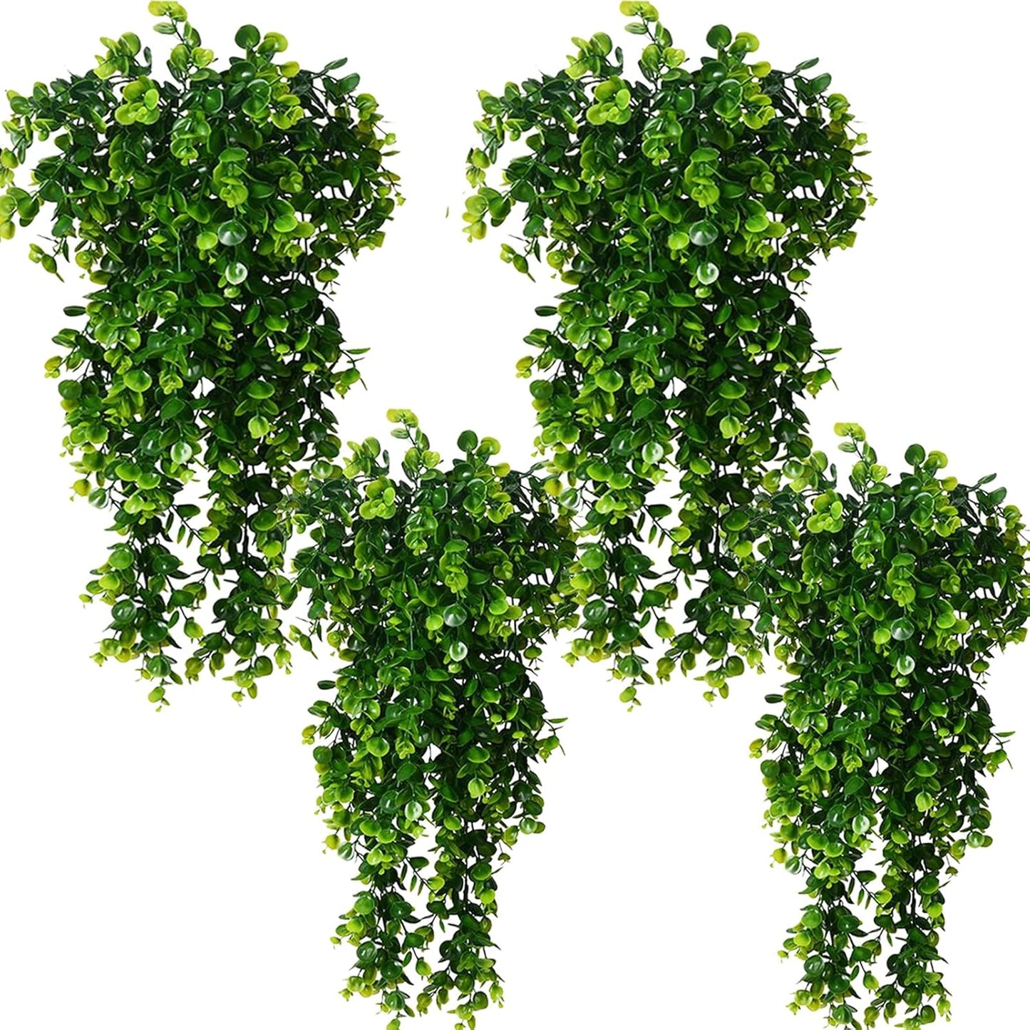 Hanging Fake Plants,4 Pcs Faux Eucalyptus Leaf Greenery Vine Plant Faux Plants Fake Ivy Room Decor Home Garden Wedding Party Indoor Outdoor Decorations (Vine)