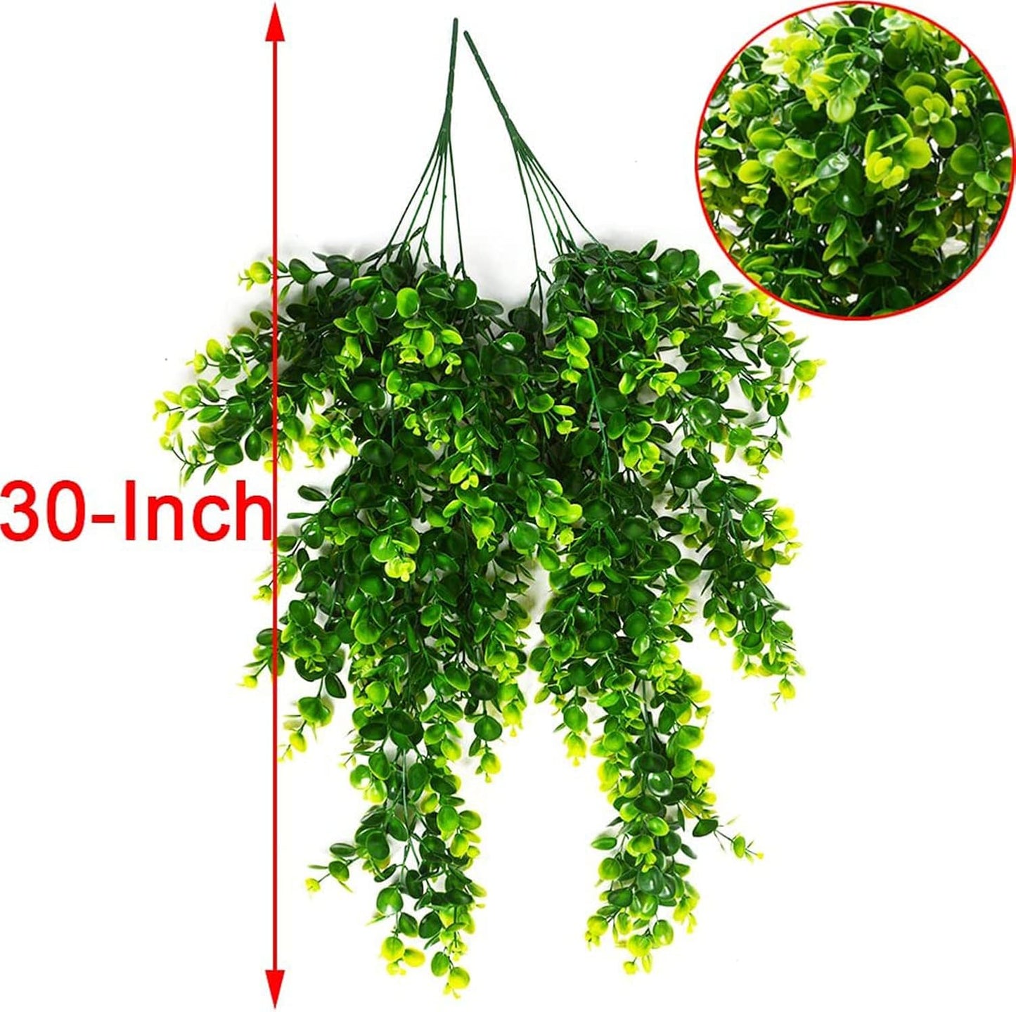 Hanging Fake Plants,4 Pcs Faux Eucalyptus Leaf Greenery Vine Plant Faux Plants Fake Ivy Room Decor Home Garden Wedding Party Indoor Outdoor Decorations (Vine)