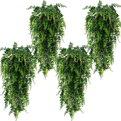 Hanging Fake Plants,4 Pcs Faux Eucalyptus Leaf Greenery Vine Plant Faux Plants Fake Ivy Room Decor Home Garden Wedding Party Indoor Outdoor Decorations (Vine)