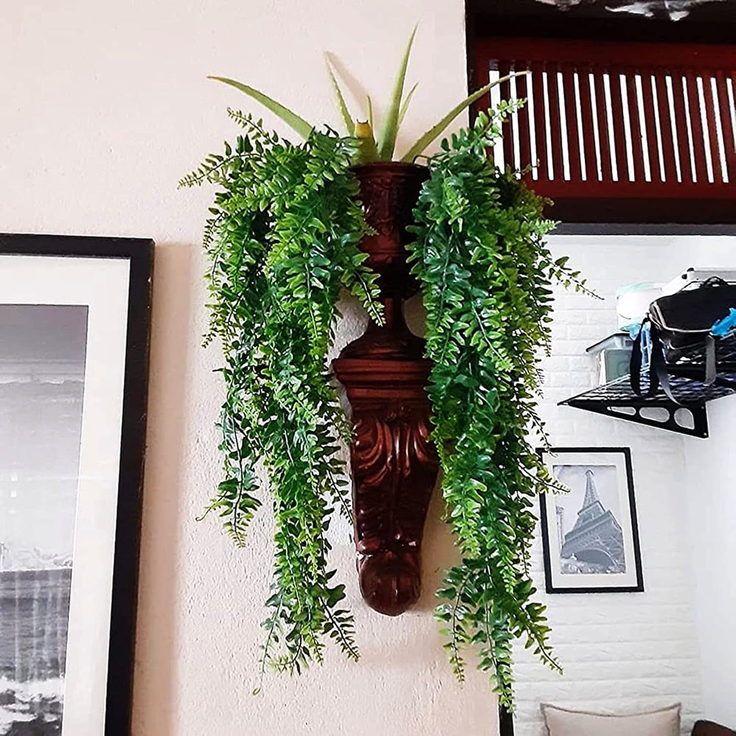 Hanging Fake Plants,4 Pcs Faux Eucalyptus Leaf Greenery Vine Plant Faux Plants Fake Ivy Room Decor Home Garden Wedding Party Indoor Outdoor Decorations (Vine)