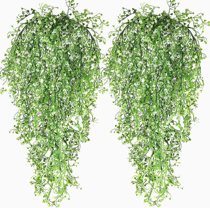 Hanging Fake Plants,4 Pcs Faux Eucalyptus Leaf Greenery Vine Plant Faux Plants Fake Ivy Room Decor Home Garden Wedding Party Indoor Outdoor Decorations (Vine)