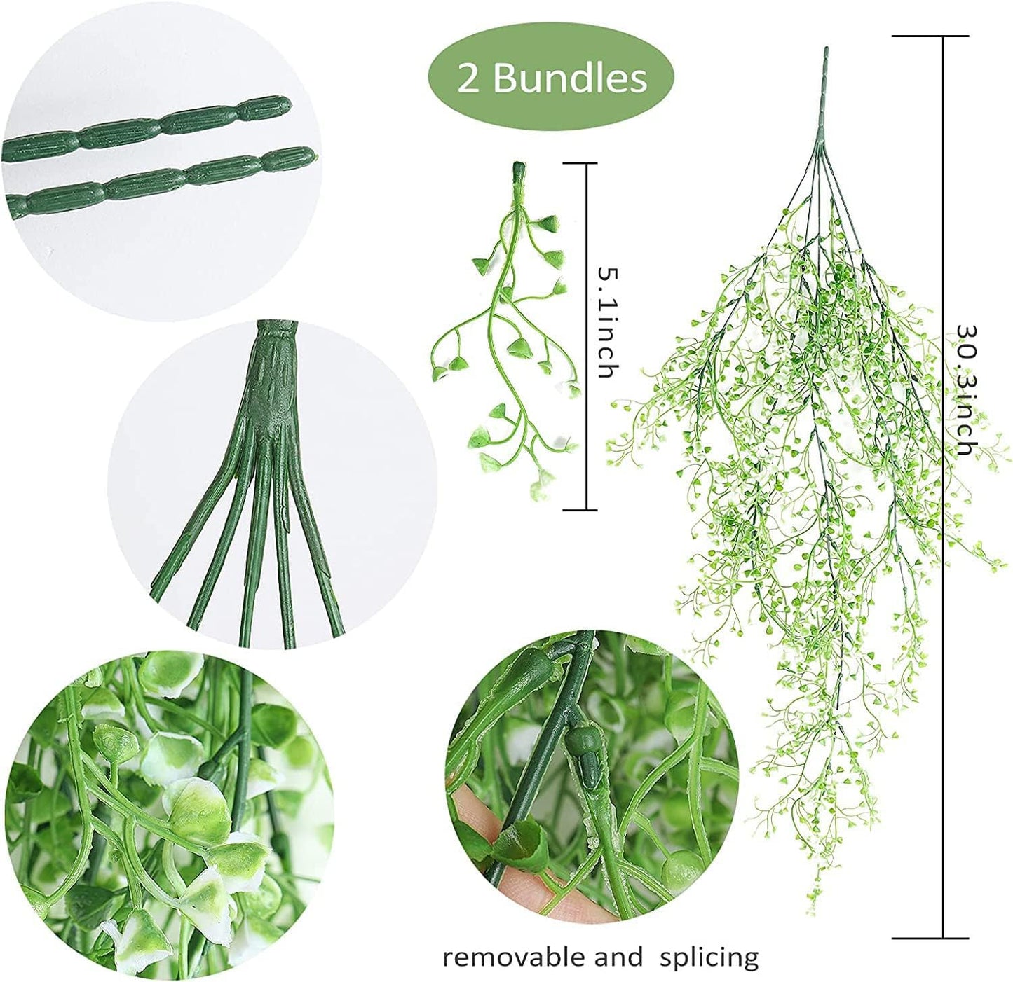 Hanging Fake Plants,4 Pcs Faux Eucalyptus Leaf Greenery Vine Plant Faux Plants Fake Ivy Room Decor Home Garden Wedding Party Indoor Outdoor Decorations (Vine)