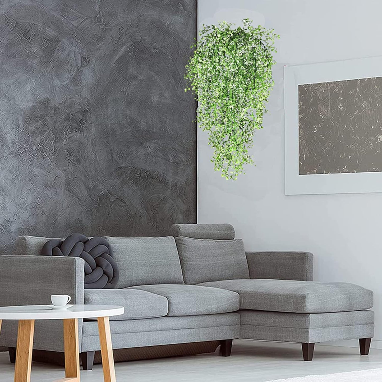 Hanging Fake Plants,4 Pcs Faux Eucalyptus Leaf Greenery Vine Plant Faux Plants Fake Ivy Room Decor Home Garden Wedding Party Indoor Outdoor Decorations (Vine)