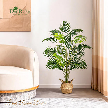 2Pcs 28" Fake Palm Trees, Artificial Floor Plants in Woven Baskets | Arrange together for a fuller green corner or separate beside sofas and beds to carry a coordinated boho look across rooms