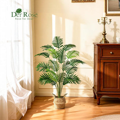 2Pcs 28" Fake Palm Trees, Artificial Floor Plants in Woven Baskets | Arrange together for a fuller green corner or separate beside sofas and beds to carry a coordinated boho look across rooms