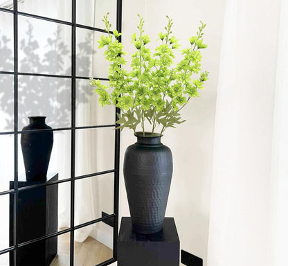 Blue Silk Larkspur Flowers 4pcs Artificial Delphinium Faux Snapdragon Long Stem Fake Plant Spray Arrangement for Home Decor Indoor Outdoor Office Garden Wedding Table Vase Decor (Blue)