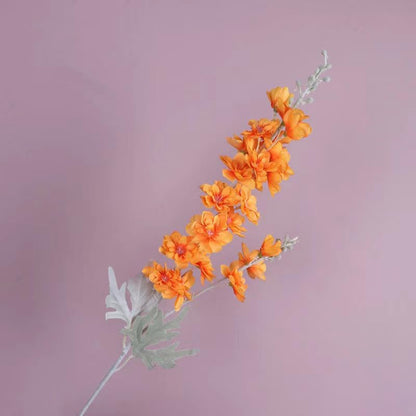Blue Silk Larkspur Flowers 4pcs Artificial Delphinium Faux Snapdragon Long Stem Fake Plant Spray Arrangement for Home Decor Indoor Outdoor Office Garden Wedding Table Vase Decor (Blue)