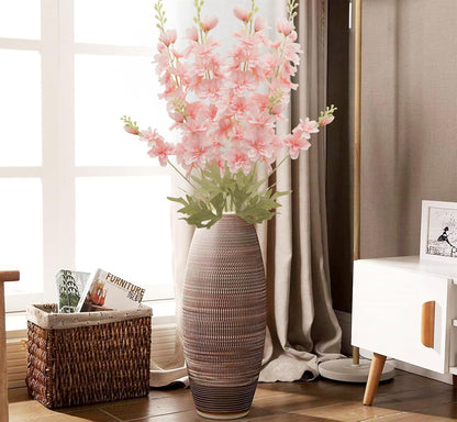 Blue Silk Larkspur Flowers 4pcs Artificial Delphinium Faux Snapdragon Long Stem Fake Plant Spray Arrangement for Home Decor Indoor Outdoor Office Garden Wedding Table Vase Decor (Blue)