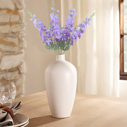 Blue Silk Larkspur Flowers 4pcs Artificial Delphinium Faux Snapdragon Long Stem Fake Plant Spray Arrangement for Home Decor Indoor Outdoor Office Garden Wedding Table Vase Decor (Blue)