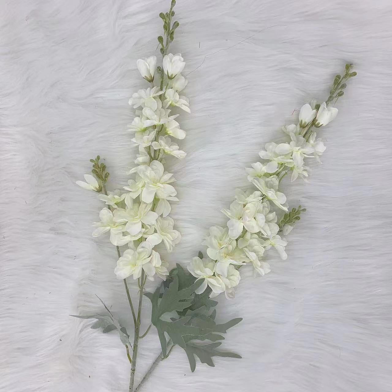 Blue Silk Larkspur Flowers 4pcs Artificial Delphinium Faux Snapdragon Long Stem Fake Plant Spray Arrangement for Home Decor Indoor Outdoor Office Garden Wedding Table Vase Decor (Blue)