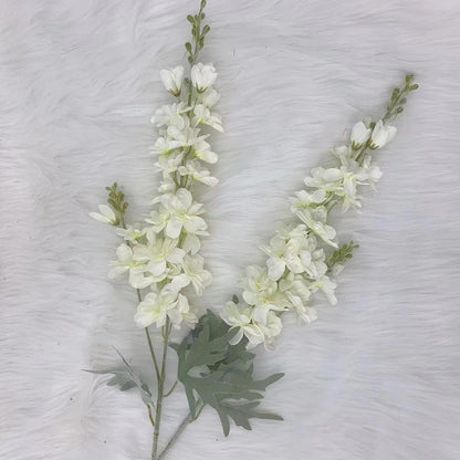 Blue Silk Larkspur Flowers 4pcs Artificial Delphinium Faux Snapdragon Long Stem Fake Plant Spray Arrangement for Home Decor Indoor Outdoor Office Garden Wedding Table Vase Decor (Blue)