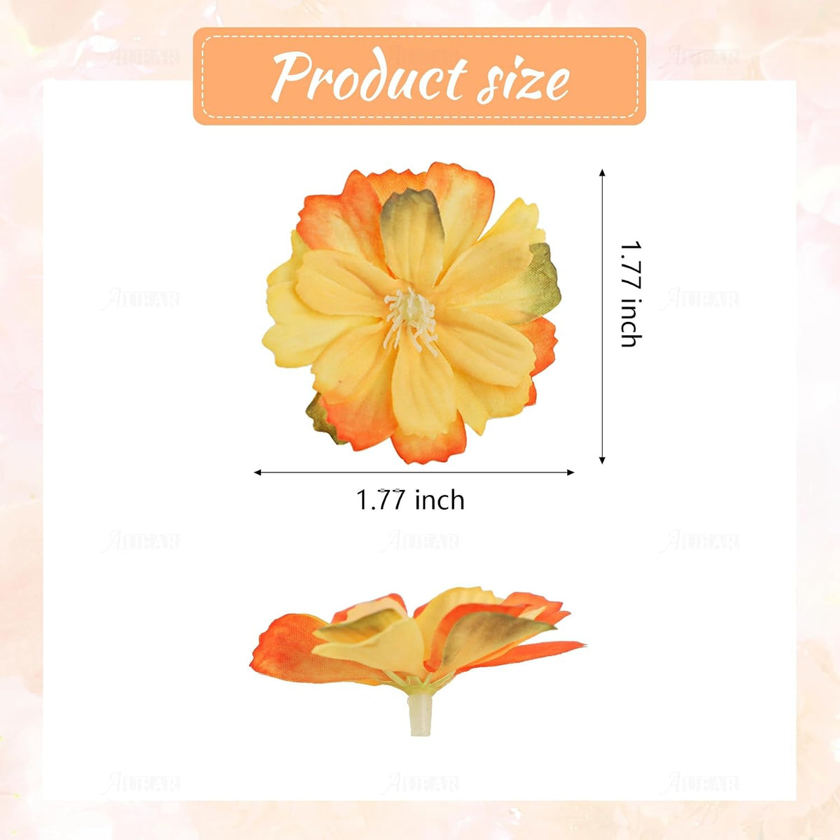 Fake Flower Heads Airtificial Silk Plum Cherry Blossom Head Peony Daisy Decor for DIY Crafts Home Wedding Party Hats Decoration (Light Purple)