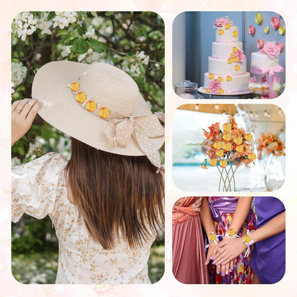 Fake Flower Heads Airtificial Silk Plum Cherry Blossom Head Peony Daisy Decor for DIY Crafts Home Wedding Party Hats Decoration (Light Purple)