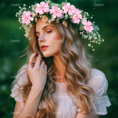 Fake Flower Heads Airtificial Silk Plum Cherry Blossom Head Peony Daisy Decor for DIY Crafts Home Wedding Party Hats Decoration (Light Purple)