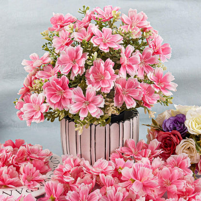 Fake Flower Heads Airtificial Silk Plum Cherry Blossom Head Peony Daisy Decor for DIY Crafts Home Wedding Party Hats Decoration (Light Purple)
