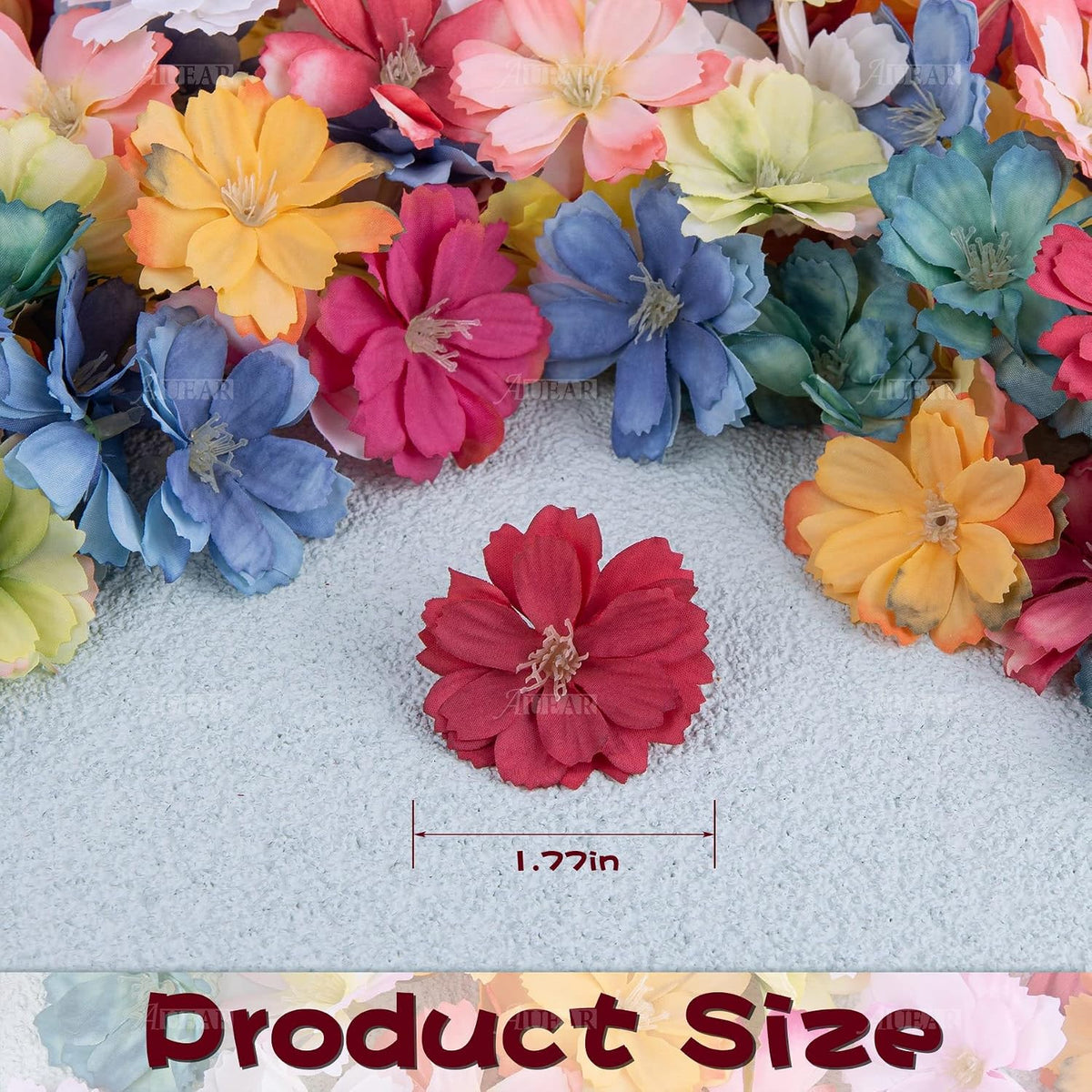 Fake Flower Heads Airtificial Silk Plum Cherry Blossom Head Peony Daisy Decor for DIY Crafts Home Wedding Party Hats Decoration (Light Purple)