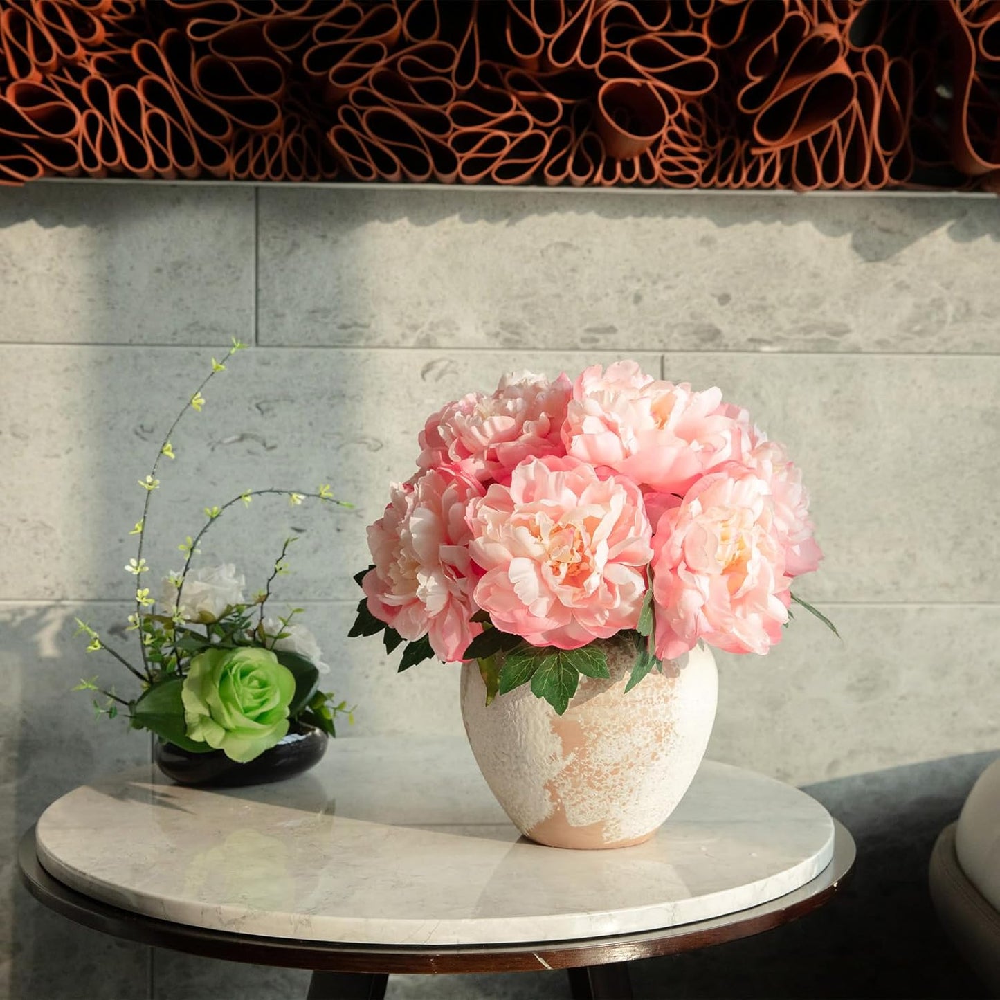 Peonies Artificial Flowers, Realistic Faux Silk Peony, Fake Decorative Floral Arrangements for Home Wedding Decor (6 PCS)
