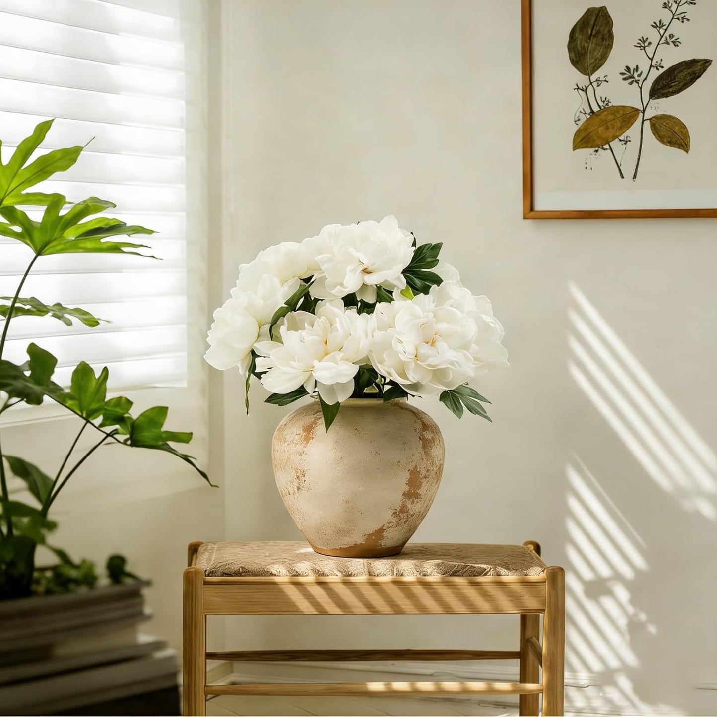 Peonies Artificial Flowers, Realistic Faux Silk Peony, Fake Decorative Floral Arrangements for Home Wedding Decor (6 PCS)