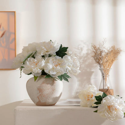 Peonies Artificial Flowers, Realistic Faux Silk Peony, Fake Decorative Floral Arrangements for Home Wedding Decor (6 PCS)