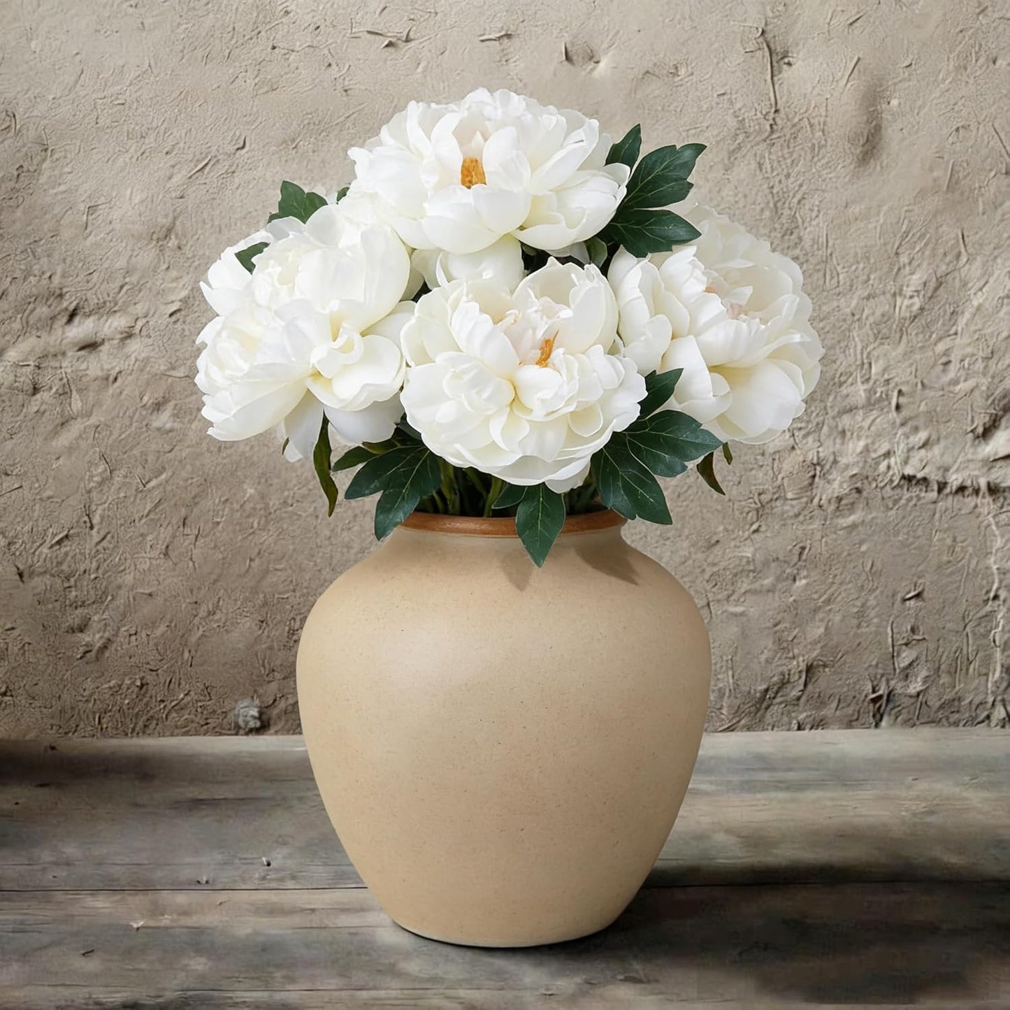 Peonies Artificial Flowers, Realistic Faux Silk Peony, Fake Decorative Floral Arrangements for Home Wedding Decor (6 PCS)