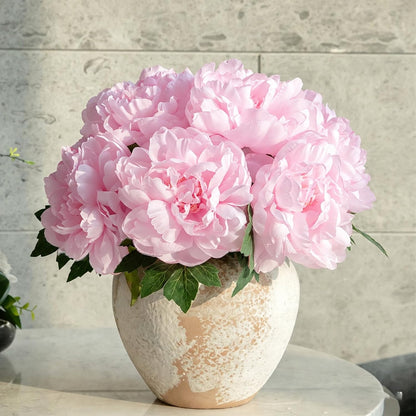 Peonies Artificial Flowers, Realistic Faux Silk Peony, Fake Decorative Floral Arrangements for Home Wedding Decor (6 PCS)
