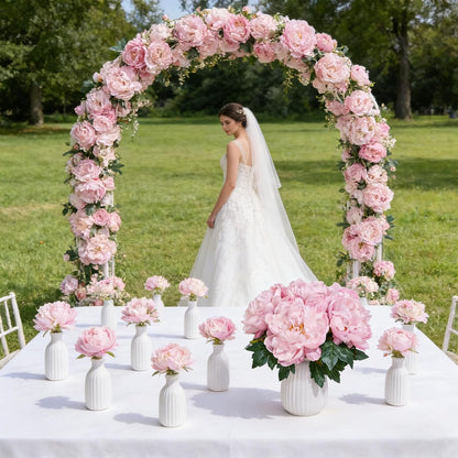Peonies Artificial Flowers, Realistic Faux Silk Peony, Fake Decorative Floral Arrangements for Home Wedding Decor (6 PCS)