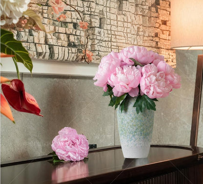 Peonies Artificial Flowers, Realistic Faux Silk Peony, Fake Decorative Floral Arrangements for Home Wedding Decor (6 PCS)