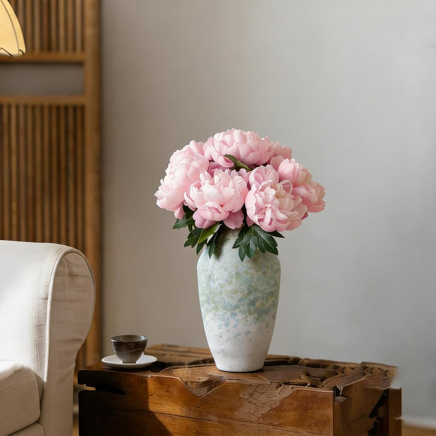 Peonies Artificial Flowers, Realistic Faux Silk Peony, Fake Decorative Floral Arrangements for Home Wedding Decor (6 PCS)
