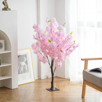 Cherry Blossom Tree Wedding Centerpiece: Set of 6, Pink, 3.2ft | Easy to Use, Realistic, Weather-Resiatant, Faux Silk Japanese Sakura Flowering Plants for Wedding, Party, Indoor Home Decor