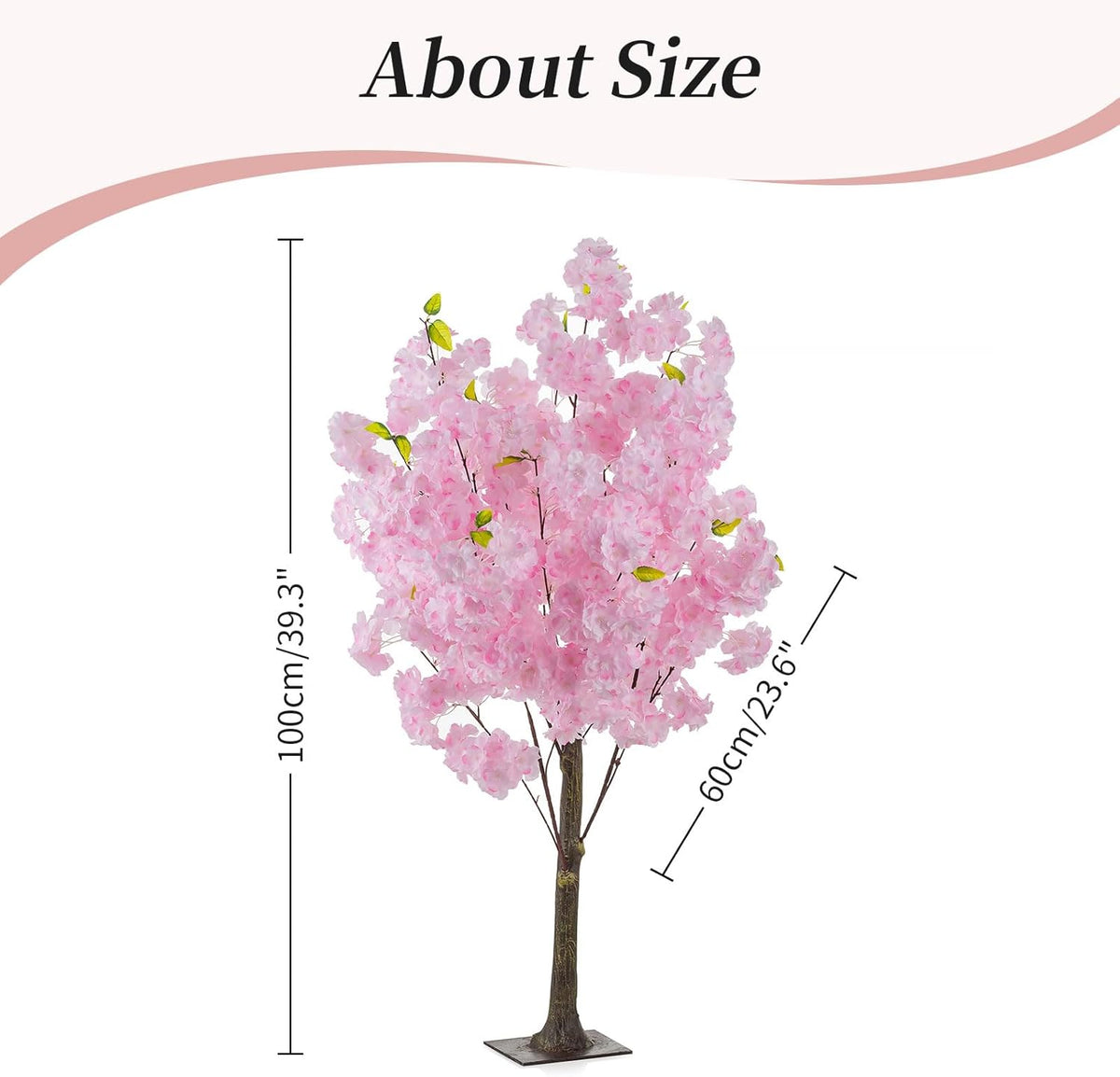 Cherry Blossom Tree Wedding Centerpiece: Set of 6, Pink, 3.2ft | Easy to Use, Realistic, Weather-Resiatant, Faux Silk Japanese Sakura Flowering Plants for Wedding, Party, Indoor Home Decor