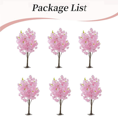 Cherry Blossom Tree Wedding Centerpiece: Set of 6, Pink, 3.2ft | Easy to Use, Realistic, Weather-Resiatant, Faux Silk Japanese Sakura Flowering Plants for Wedding, Party, Indoor Home Decor