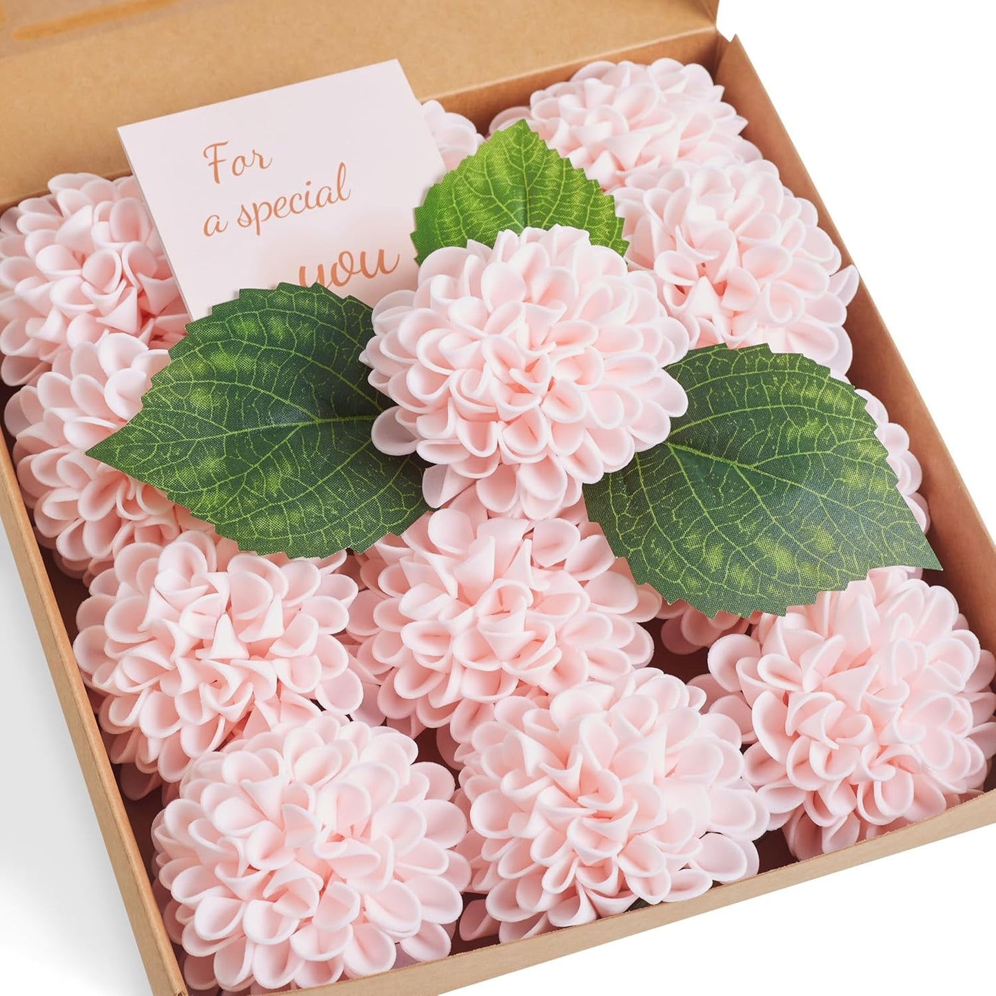 Artificial White Dahlias Flowers 12 Pcs | White Fake Dahlia Flower Foam Flowers with Stems for Wedding Bouquet, Bridal Shower Centerpieces, Party, Home DIY Decor