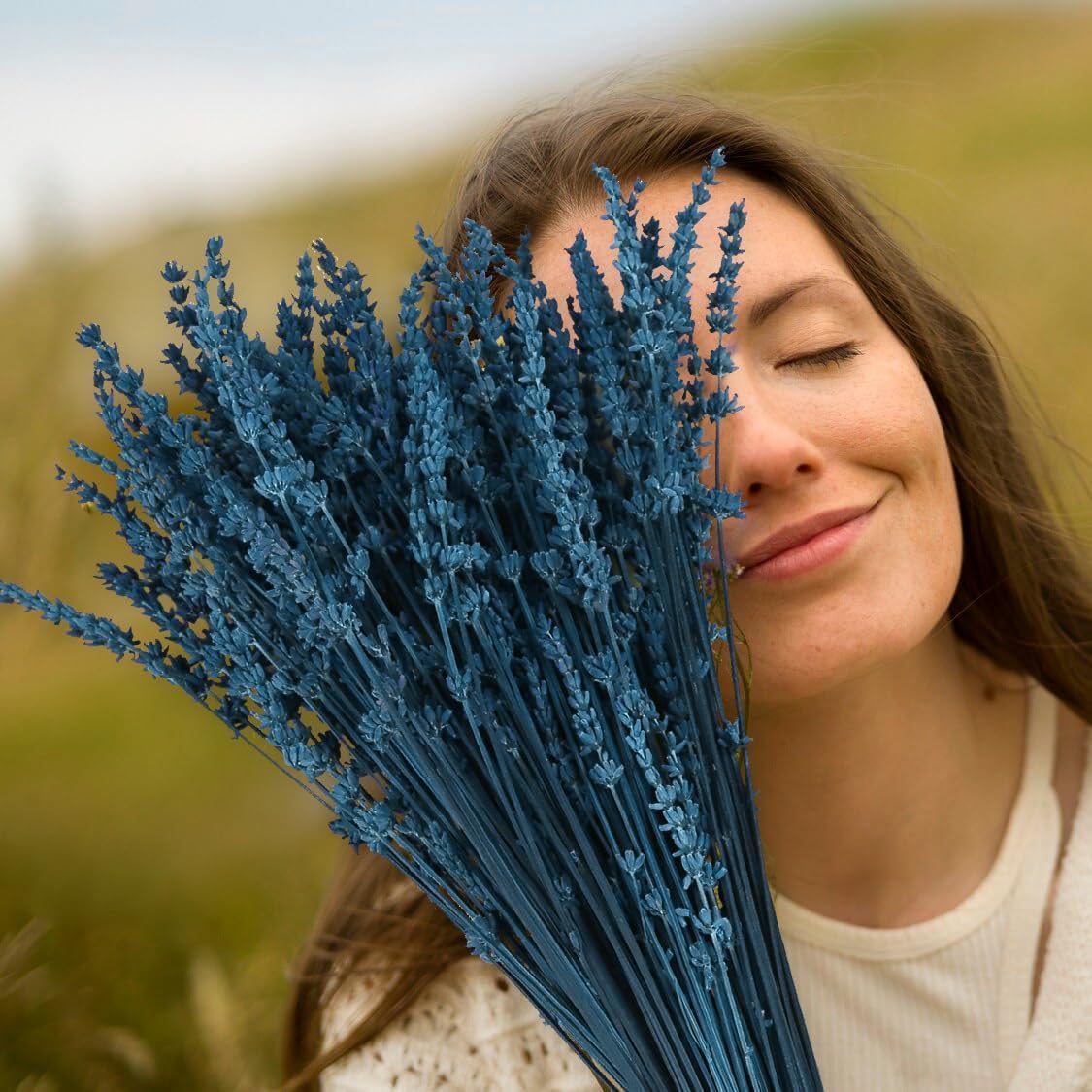 Dried Lavender Flowers Real Stems, Preserved Lavender Bouquet 15-17" Purple | 100% Natural, lavender bundle for shower, home decor, vase filler, wedding decor, aromatherapy, DIY crafts, 50g (1.76 oz)