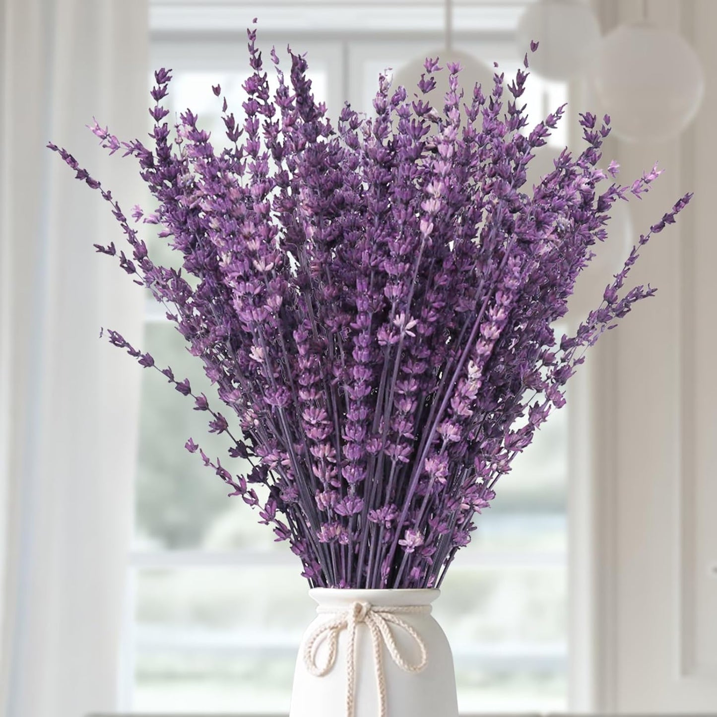Dried Lavender Flowers Real Stems, Preserved Lavender Bouquet 15-17" Purple | 100% Natural, lavender bundle for shower, home decor, vase filler, wedding decor, aromatherapy, DIY crafts, 50g (1.76 oz)