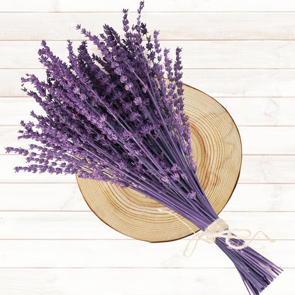 Dried Lavender Flowers Real Stems, Preserved Lavender Bouquet 15-17" Purple | 100% Natural, lavender bundle for shower, home decor, vase filler, wedding decor, aromatherapy, DIY crafts, 50g (1.76 oz)