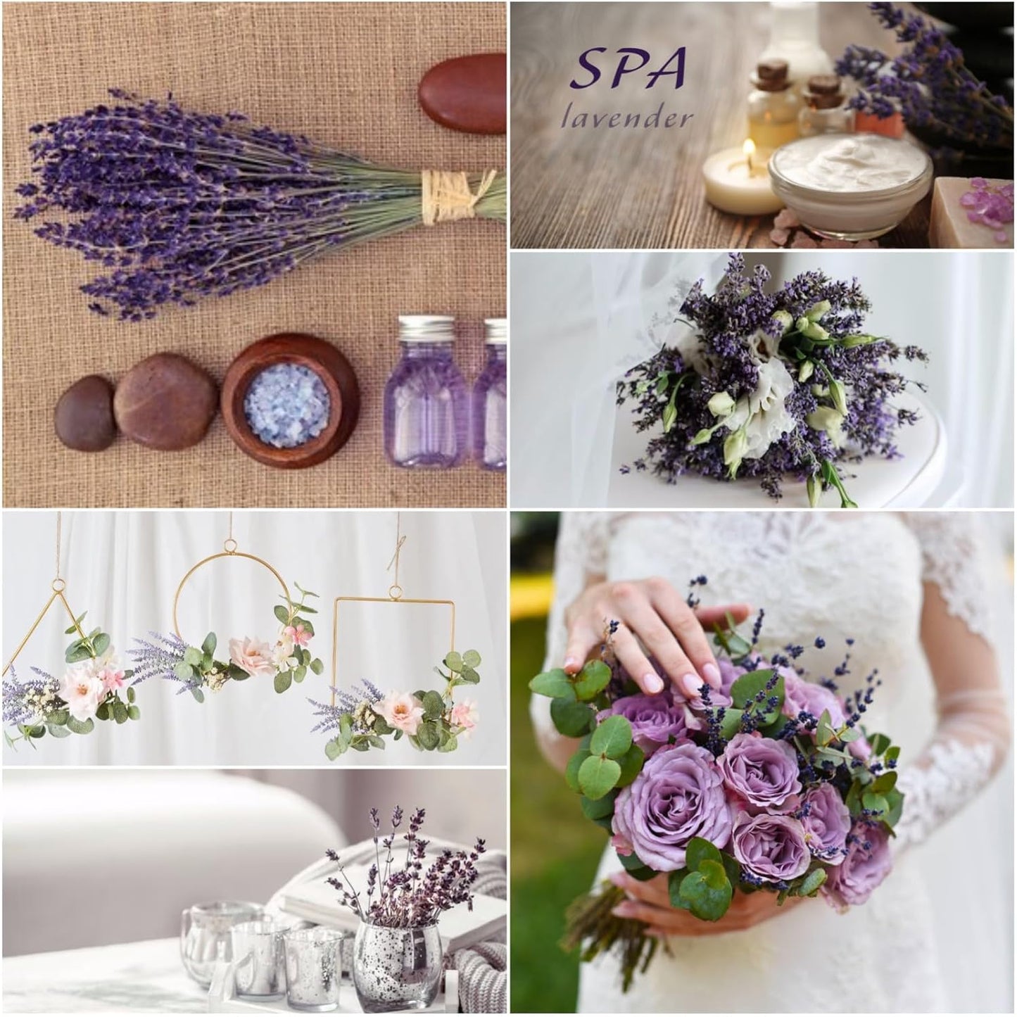 Dried Lavender Flowers Real Stems, Preserved Lavender Bouquet 15-17" Purple | 100% Natural, lavender bundle for shower, home decor, vase filler, wedding decor, aromatherapy, DIY crafts, 50g (1.76 oz)