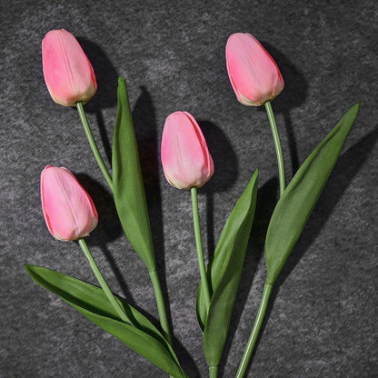 12-Pack White Tulips Artificial Flowers, Real Touch Latex Faux Tulips with Large Full Buds, Lifelike Vibrant Fake Tulips Bouquet for Spring Wedding Home Décor, Table & Party Centerpiece