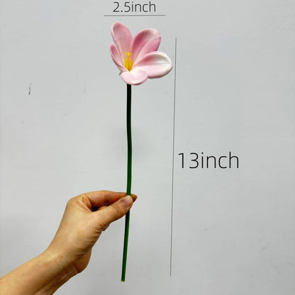 10 pcs White Artificial Plumeria Flowers with Stems,13inch Real Touch | Lifelike Frangipani Fake Flower Bouquet for Home Office Wedding Engagement Party Spring Flowers Decor,Vase Filler,Patio Decor