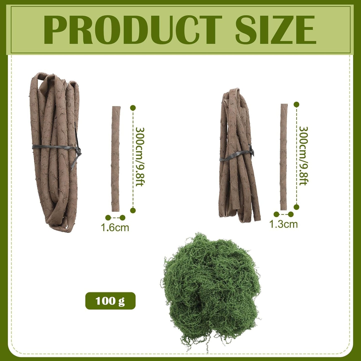 4 Pcs 118in Large Bendable Artificial Tree Branches with Moss