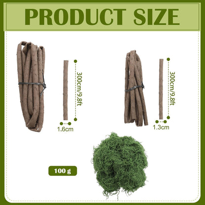 4 Pcs 118in Large Bendable Artificial Tree Branches with Moss