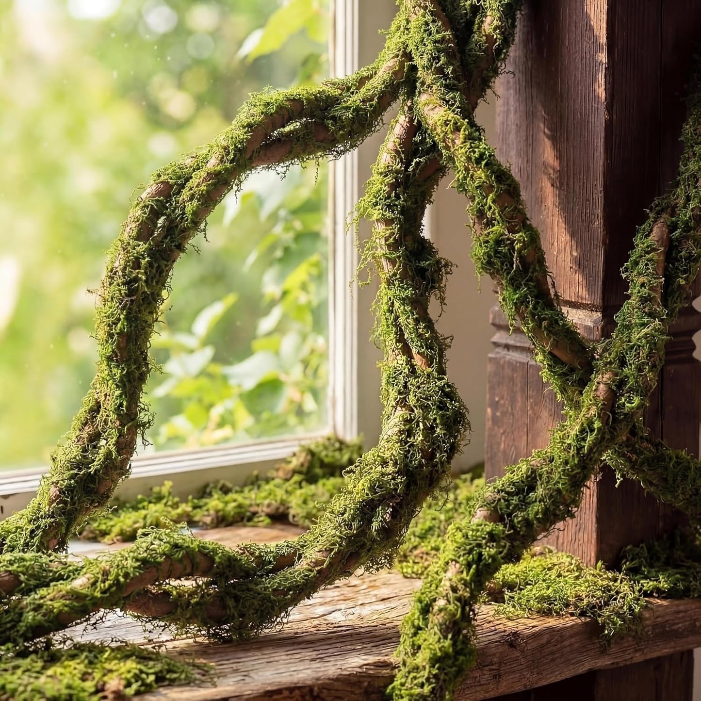 4 Pcs 118in Large Bendable Artificial Tree Branches with Moss