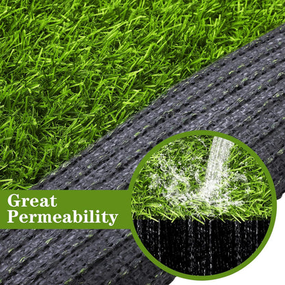 6 Packs Artificial Grass Square Mat 12 x 12 Inch Fake Grass Turf Patch with Drainage Hole Synthetic Garden Grass Tiles Realistic Grass Rug for DIY Indoor Outdoor