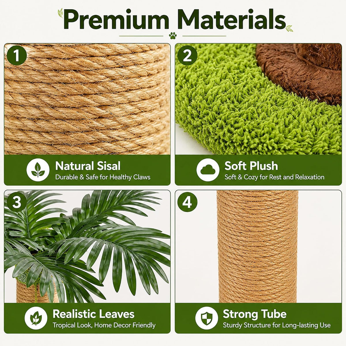Cat Scratching Post, Sisal Scratcher with Toys for Indoor Cats