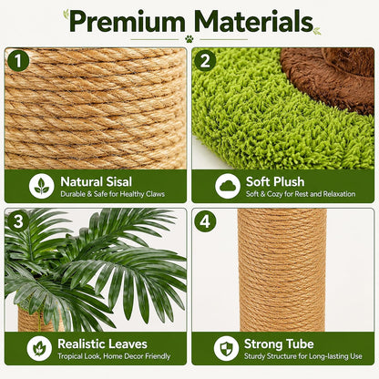 Cat Scratching Post, Sisal Scratcher with Toys for Indoor Cats