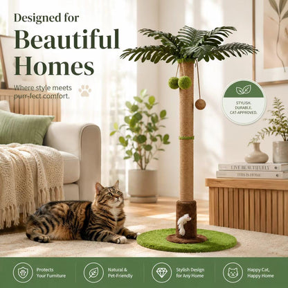 Cat Scratching Post, Sisal Scratcher with Toys for Indoor Cats