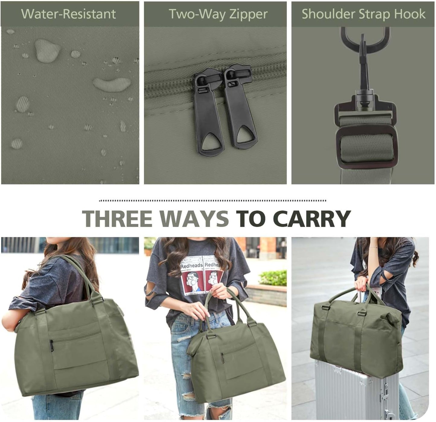 Travel Duffle Bag, Waterproof Weekender Bag Carry On Tote Bags for Women, Travel Essentials Sport Gym Bag for Men, Hospital Bag for Labor and Delivery, Overnight Bag Luggage Bag with Trolley Sleeve