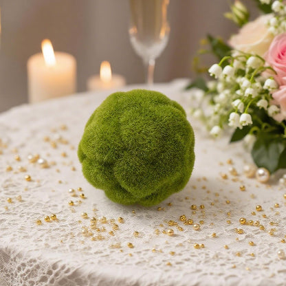 6 PCS Green Moss Ball Decorations, Simulated Moss Balls, Artificial Plant Decorations, Suitable for Garden Wedding Party Decorations